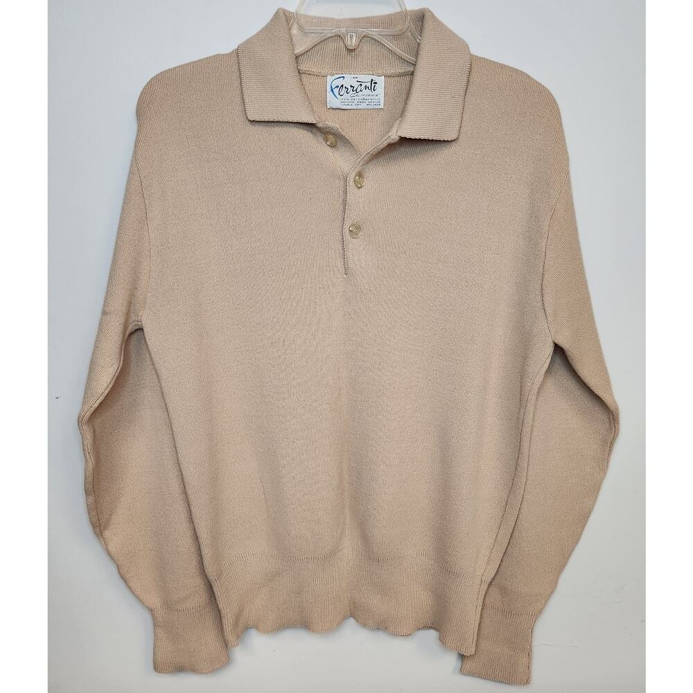 Vintage Ferranti Califonia Mens Biege Sweater-Size Medium